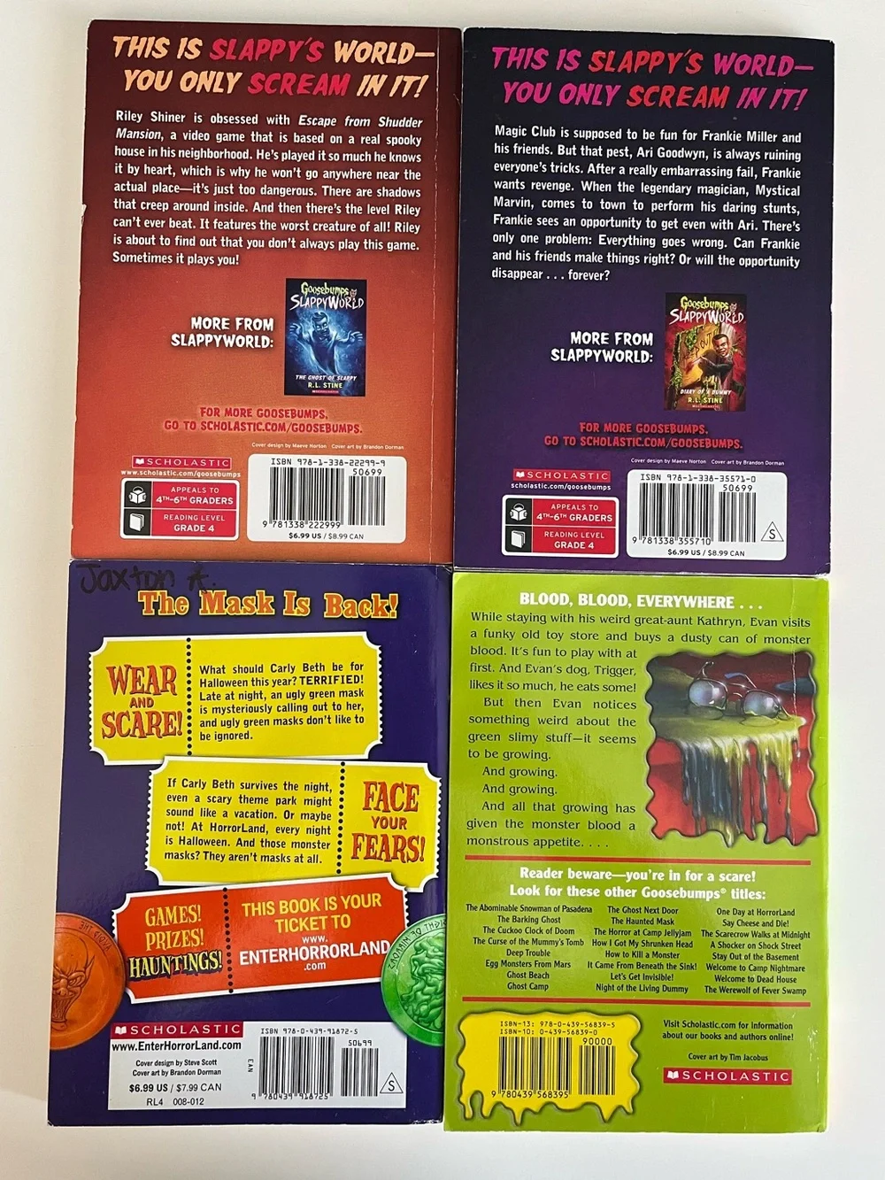 Goosebumps Horror Books by R.L. Stine - Lot of 6 Hardcover & Paperback